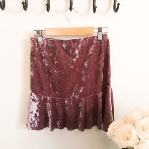 XS Pink Crushed Velvet Skirt
